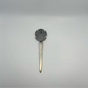 Metzke Sand Dollar Letter Opener Vintage Pewter Collectible Office Beach Cottage
